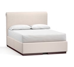 Chesterfield Non-Tufted Platform Bed with Footboard or Side Storage