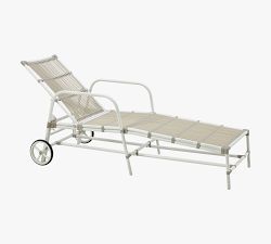 Josephine Metal Outdoor Single Chaise Lounge with Wheels