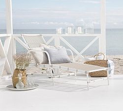 Josephine Metal Outdoor Single Chaise Lounge with Wheels