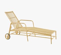 Josephine Metal Outdoor Single Chaise Lounge with Wheels