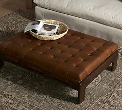 Callum Leather Ottoman