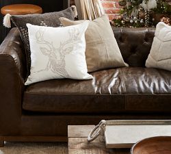 Metallic Embroidered Stag Pillow Cover