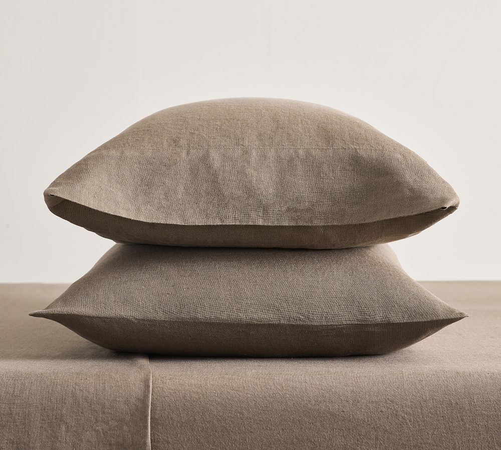 Belgian Flax Linen Hemstitch Pillowcases - Set of 2