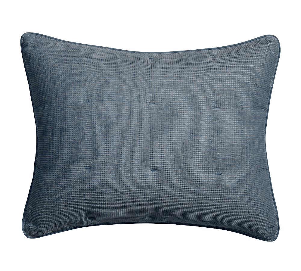 European Flax Linen Tufted Waffle Comforter Sham 2 piece
