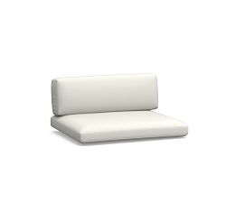 Kostas Outdoor Sectional Armless Chair Cushion Cover; High Performance Canvas, White
