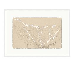 White Charcoal Snow Tops Framed Print