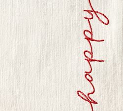 Happy Holidays Edge Cotton Table Runner