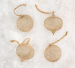 Mixed Gold Cage Ornaments - Set of 4