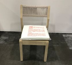 Open Box: Indio Coastal Mahogany &amp; Rope Stackable Outdoor Dining Side &amp; Armchair