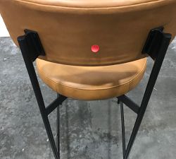 Open Box: Maison Leather Counter Stool (24"H) - Caramel Statesville, Antique Bronze Finish