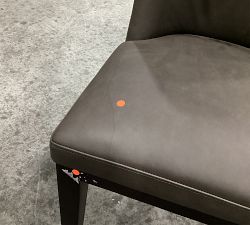 Open Box: Layton Leather Dining Chair - Graphite Gravel, Mahogany Finish