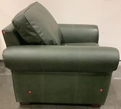 Open Box: Pearce Roll Arm Leather Armchair, Polyester Wrapped Cushions, Vintage Hunter