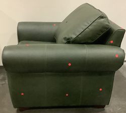 Open Box: Pearce Roll Arm Leather Armchair, Polyester Wrapped Cushions, Vintage Hunter