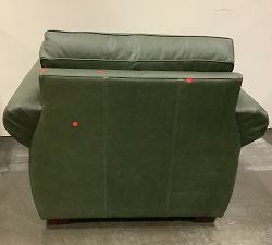 Open Box: Pearce Roll Arm Leather Armchair, Polyester Wrapped Cushions, Vintage Hunter