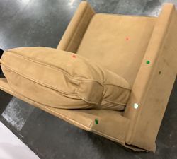 Open Box: Tyler Square Arm Leather Tall Recliner with Seadrift Finish, Down Blend Wrapped Cushions, Nubuck Camel
