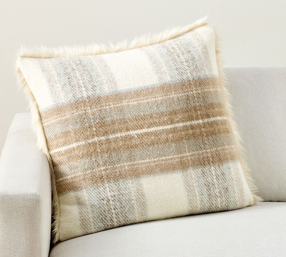 Stewart Plaid with Faux Fur Back Pillow
