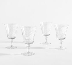 Etched Glass Snowflake Goblets - Set of 4