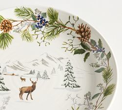 Winter Stag Stoneware Serving Platter