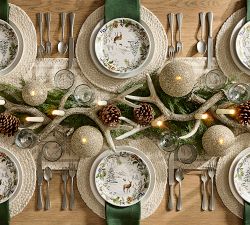 Winter Stag Stoneware Salad Plates - Set of 4