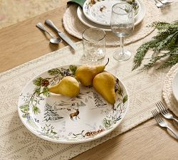 Winter Stag Stoneware Serving Platter