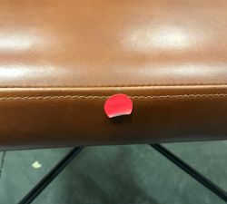 Open Box: Maison Leather Dining Side Chair - Legacy Dark Caramel, Antique Bronze Leg