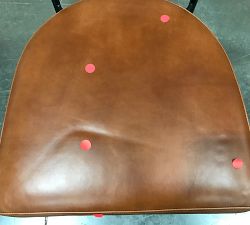 Open Box: Maison Leather Dining Side Chair - Legacy Dark Caramel, Antique Bronze Leg