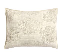 Open Box: Coral Reversible Quilted Sham, Standard - Pebble