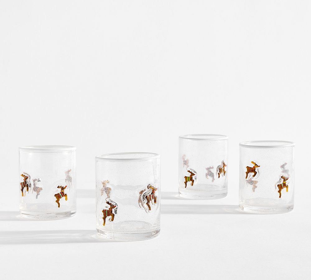 Icon Reindeer Drinking Glasses - Set of 4
