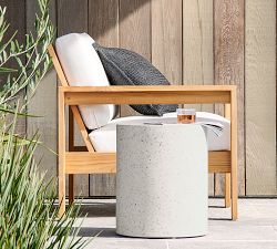 Terrazzo Concrete Round Outdoor Side Table (15&quot;)