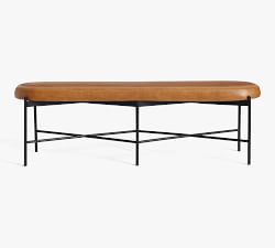 Maison Leather Backless Bench - Thumbnail 2