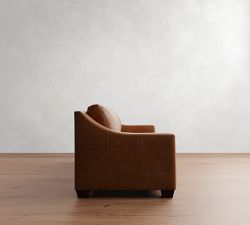 York Slope Arm Leather Sofa (60&quot;&ndash;95&quot;)
