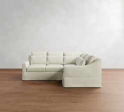 York Slope Arm Deep Seat Slipcovered 3-Piece Sectional (98&quot;)