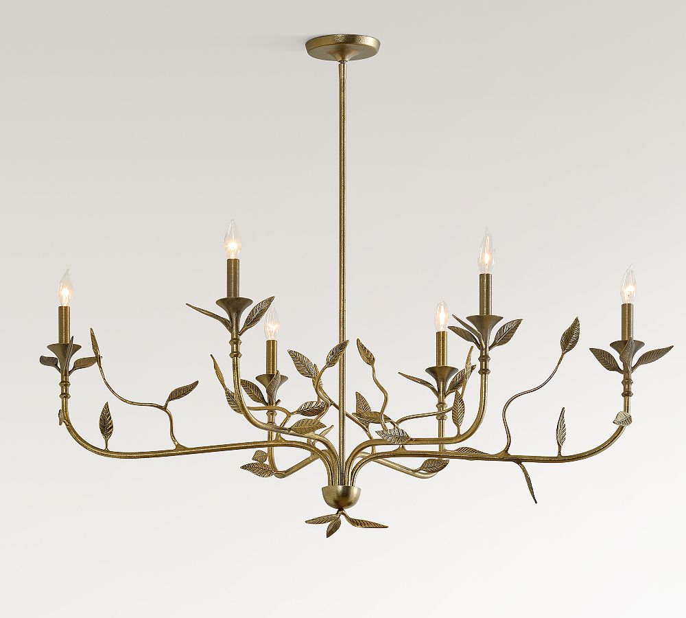 Botanical Forged Iron Oval Chandelier (50&quot;)
