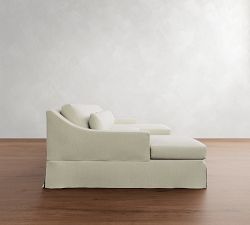 York Slope Arm Deep Seat Slipcovered Double Chaise Sectional (107&quot;)