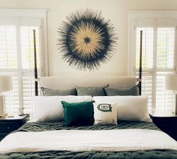 Handwoven Black Sun Circle Wall Art