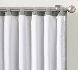 Custom Emery Linen Blackout Curtain - Mineral Blue