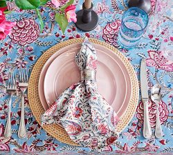 Shannon Block Print Cotton Tablecloth