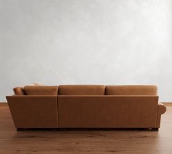 Turner Roll Arm Leather Return Bumper Sectional (109"&ndash;127")