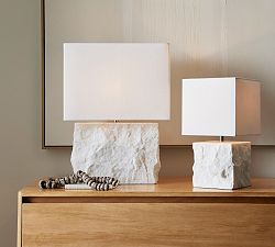 Amara Chiseled Marble Table Lamp (14"-19")
