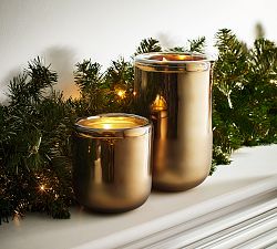 Brie Handcrafted Mercury Glass Hurricane Candle Holder