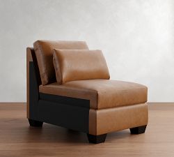 Build Your Own York Roll Arm Deep Seat Leather Sectional