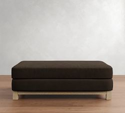 Jake Leather Seadrift Wood Base Sectional Ottoman