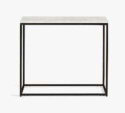 Open Box: Delaney 28&quot; Marble End Table, Bronze