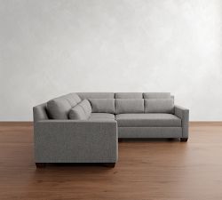 York Square Arm Deep Seat 3-Piece L-Shaped Sectional (98")
