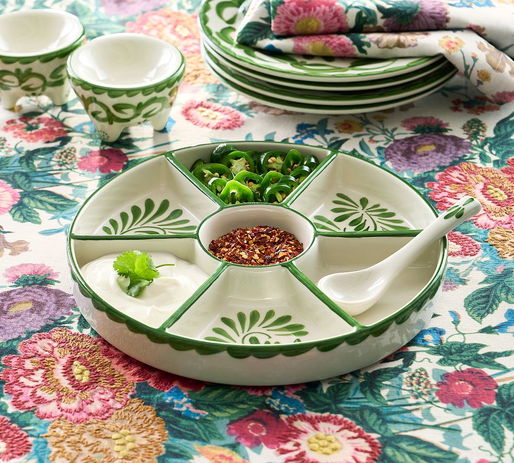 Puebla Porcelain Multi-Condiment Server | Pottery Barn
