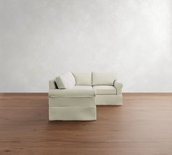 York Roll Arm Slipcovered 3-Piece Sectional (93&quot;)
