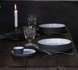 Artisanal Recycled Stoneware Pasta Bowls - Set of 4