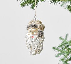 Glitter Santa Head Ornament