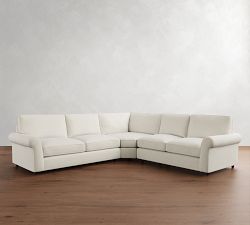 PB Comfort Roll Arm 3-Piece L-Shaped Wedge Sleeper Sectional (121")