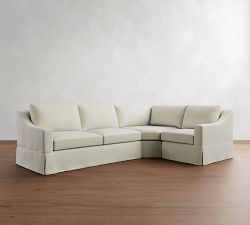 York Slope Arm Slipcovered 3-Piece Wedge Sleeper Sectional (117")